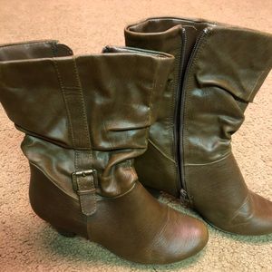 Brown heeled boots